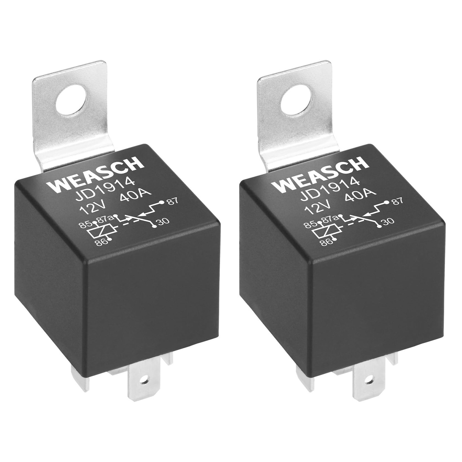 2 Pack JD1914 Car Relay, 12V 40A, 5 Pins SPDT, Automotive Switches and Starte...