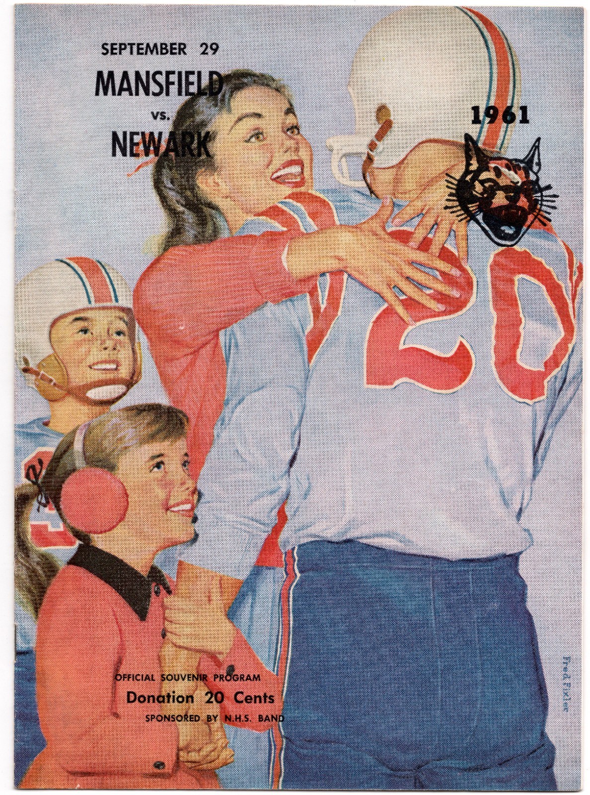 1961 Mansfield Tygers vs Newark Wildcats High School Football Program 9/29/61