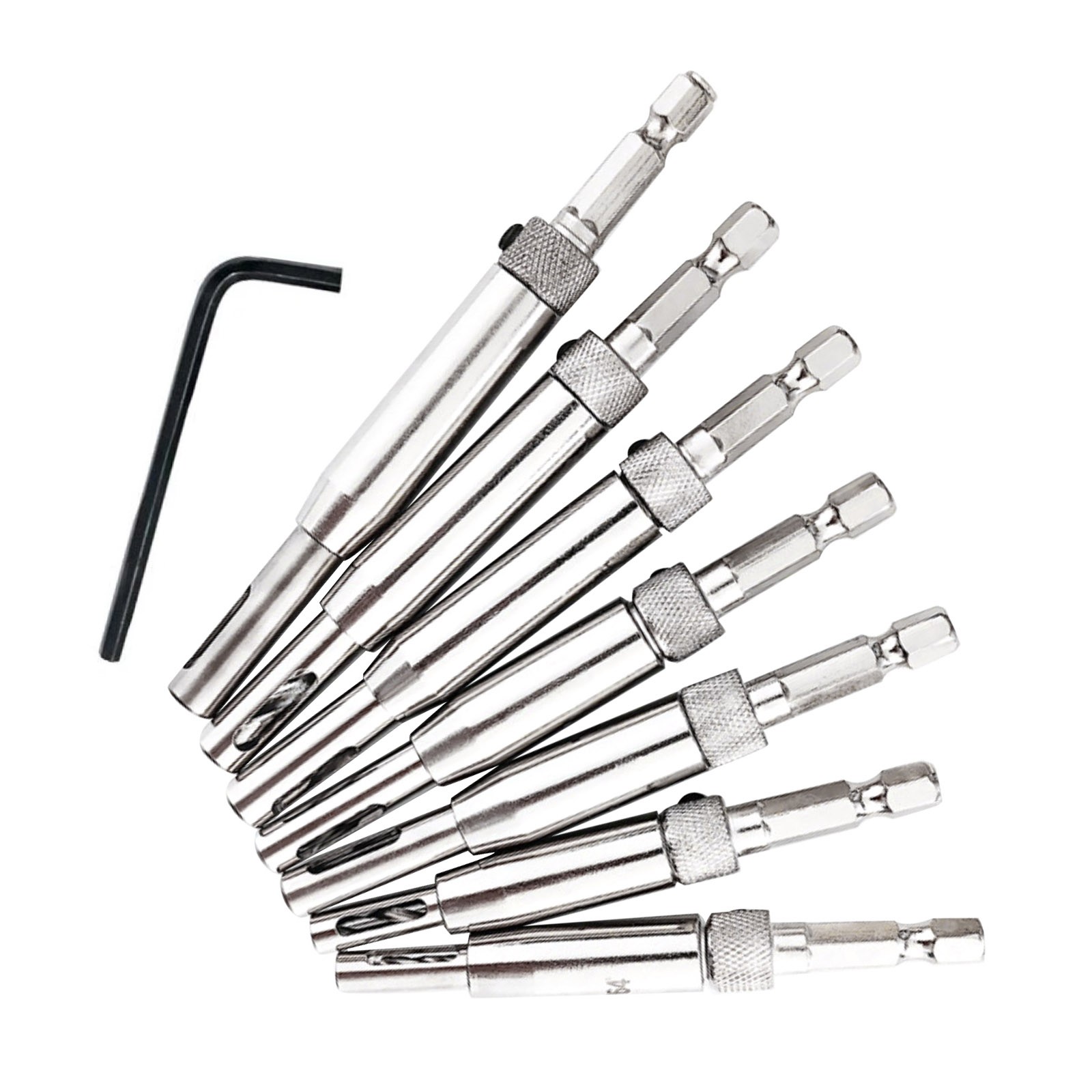 1/4in Hex Self Centering Hinge Hardware Drill Bit Set With Unique Design
