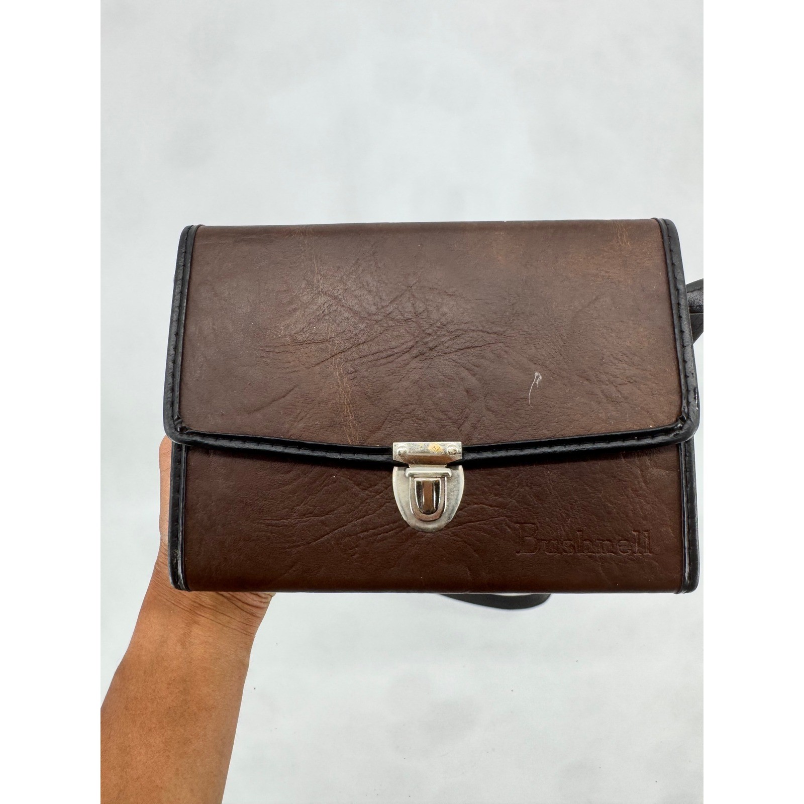 Bushnell Vintage Binocular Case Brown Faux Leather Shoulder Bag Camera Accessory