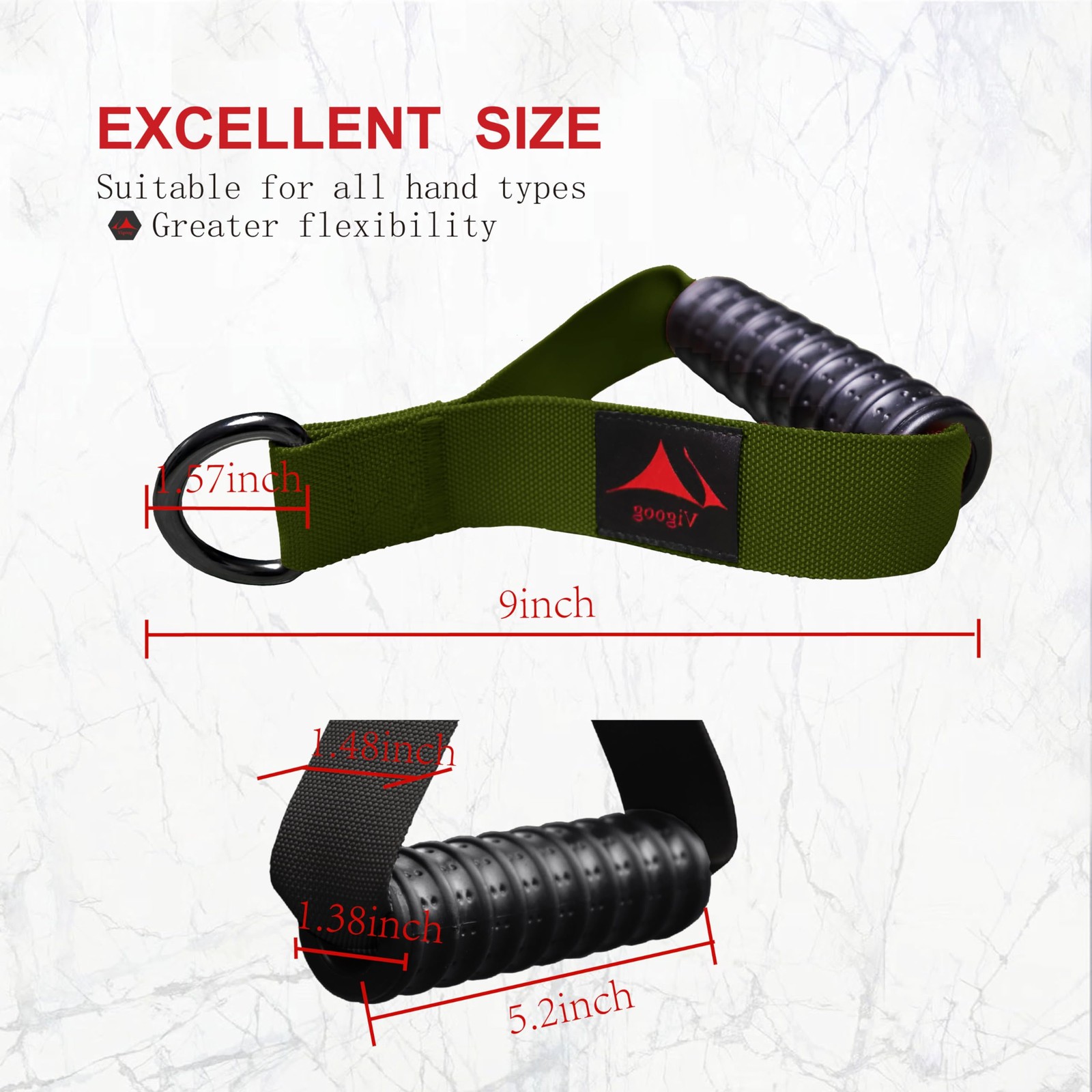 Heavy Duty Exercise Handles, Ultra-Durable Rubber Workout Grip Attachments fo...