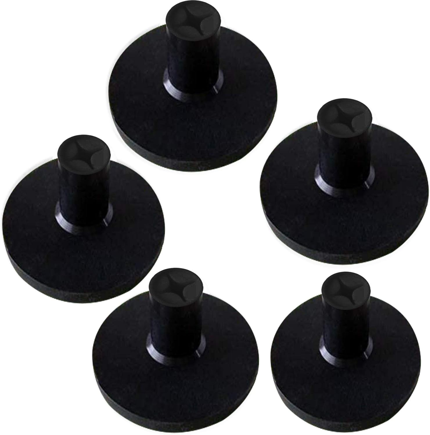 FINGER TEN Golf Rubber Tee Driving Range Value 5 1.5", Black 5 Pack All 1.5''