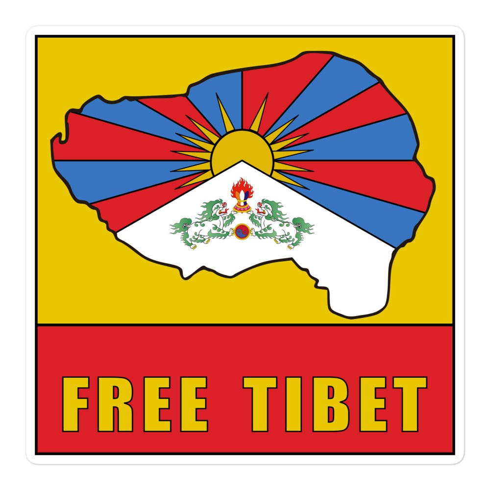 New Vinyl Sticker Free Tibet Independence Tibetan Flag Dalai Lama Human Rights
