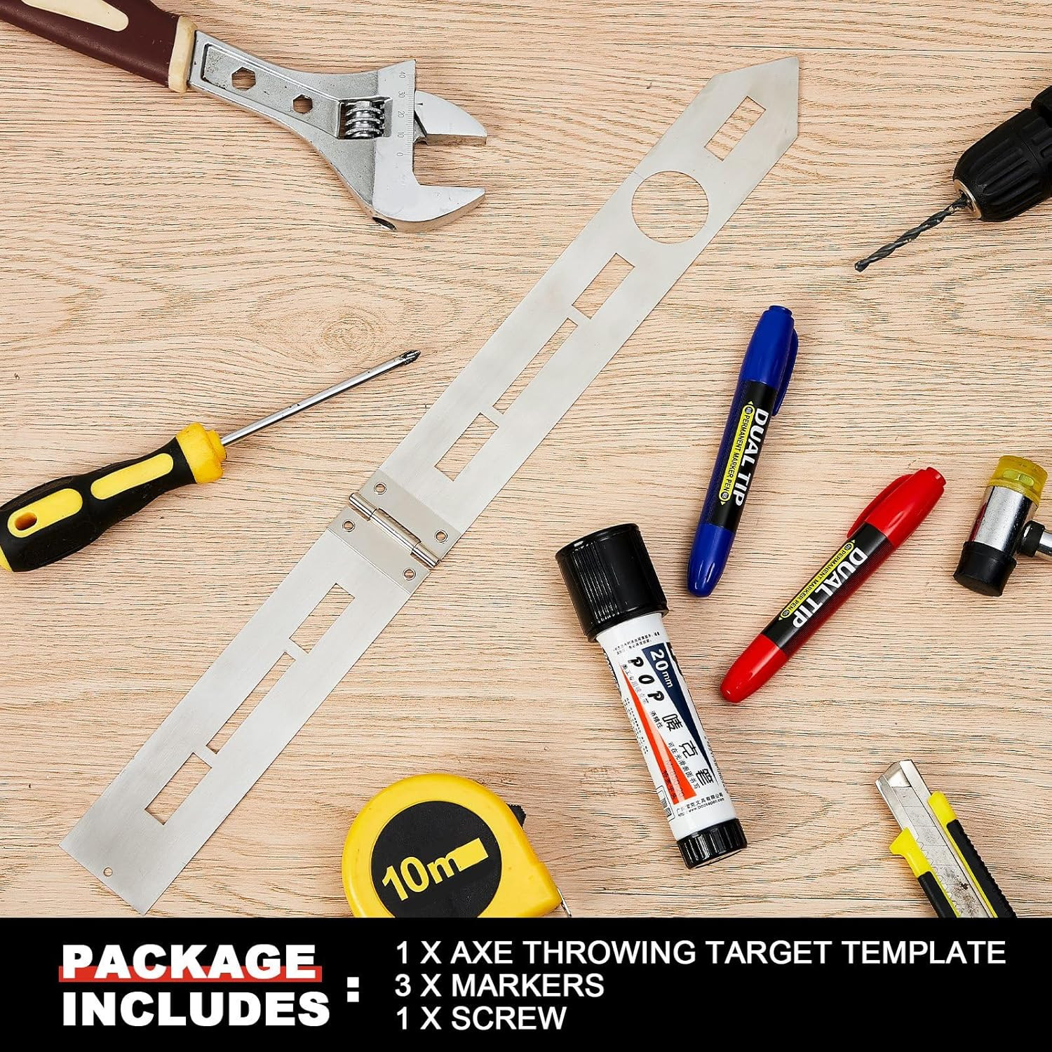 Axe Throwing Target Template Stainless Steel Target Template Stencil Comes with