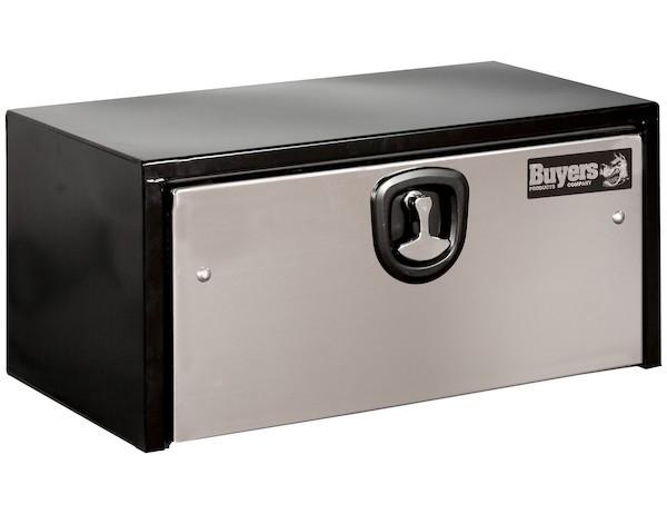Buyers #1702703 -18x18x30 Inch Black Steel Truck Box With Stainless Steel Door