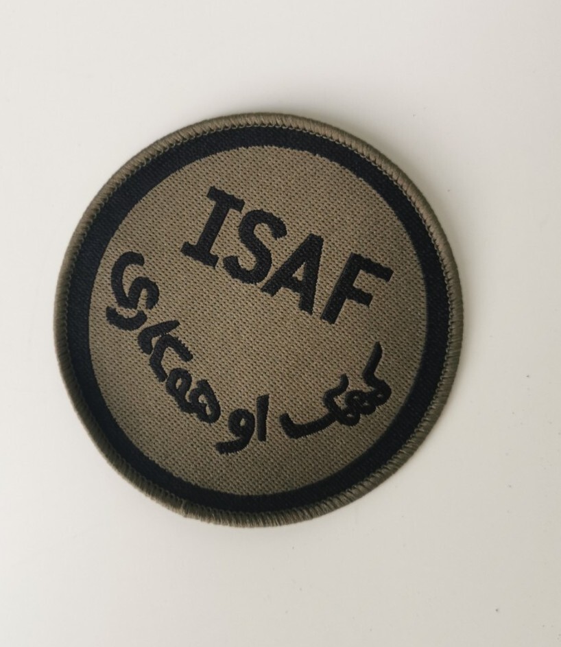 British Military Issue ISAF Olive Green Fabric Uniform Patch Afghanistan War