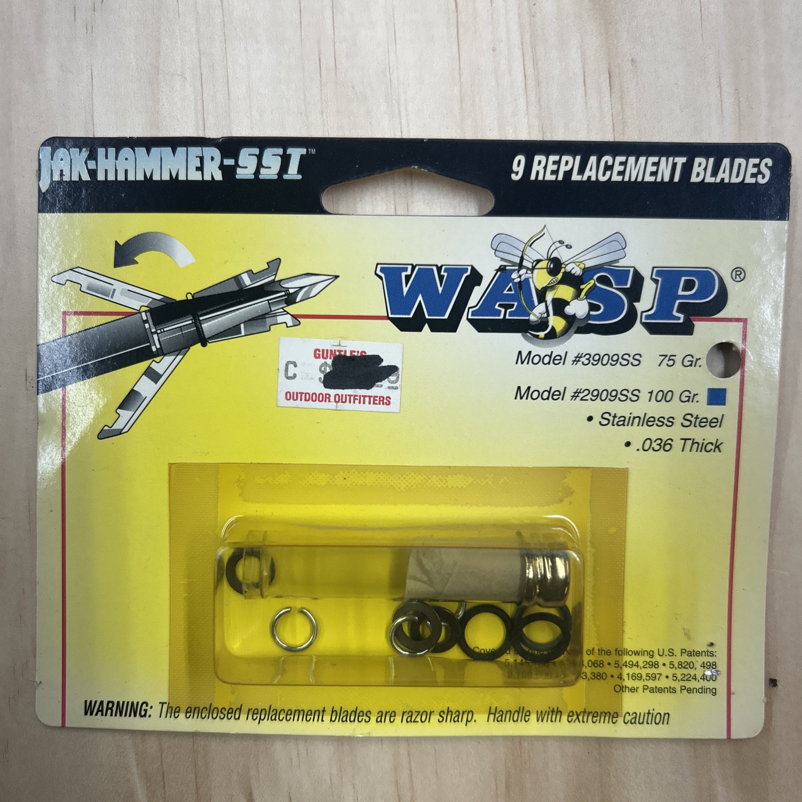 9 Jack hammer Wasp 75 Grain Replacement Blades