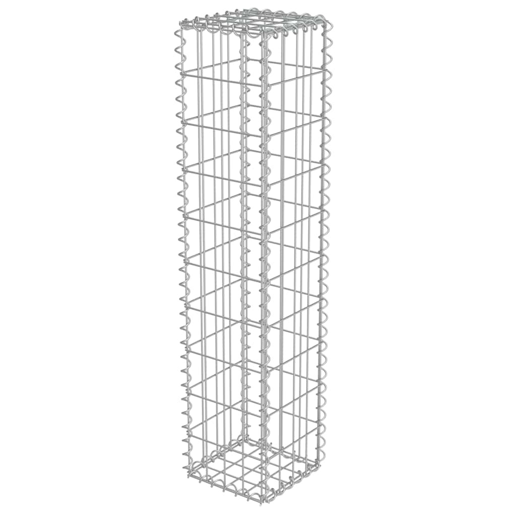 Gabion Wall with Covers Fence Panels Outdoor Garden Galvanized Steel vidaXL