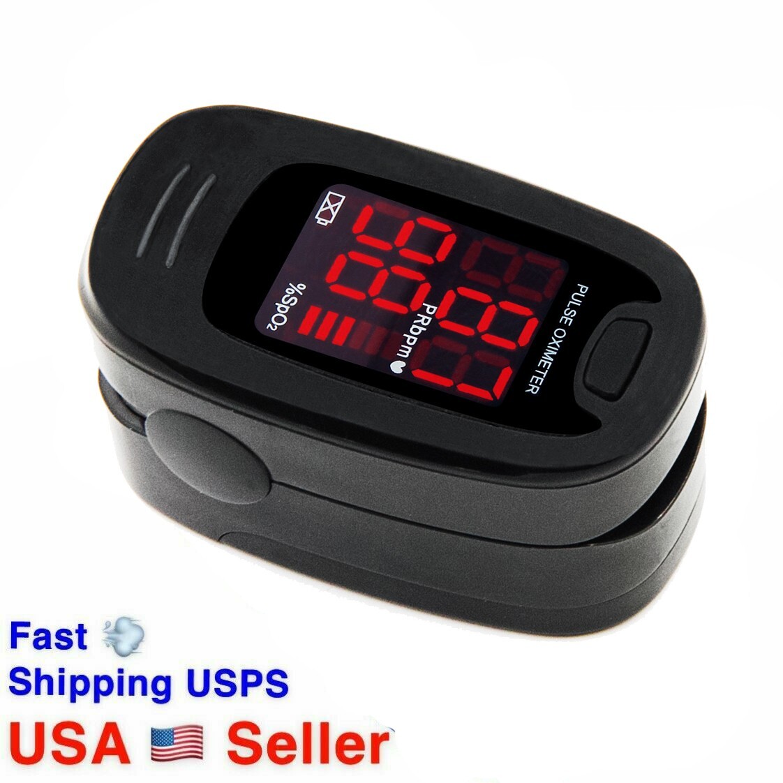 Finger Pulse Oximeter Blood Oxygen Monitor SpO2 Heart Rate Tester Free Bag USA