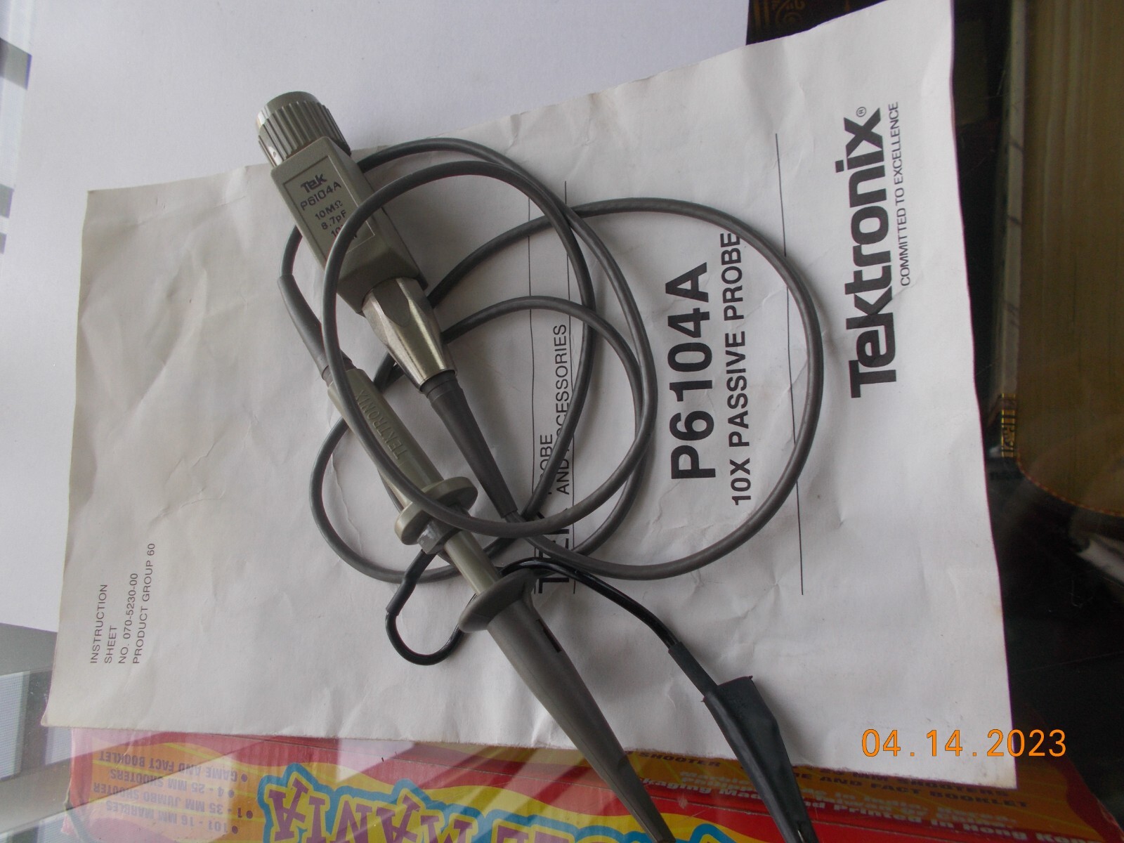 Preowned Tektronix P6104A 10X Passive Probe with Instruction sheet