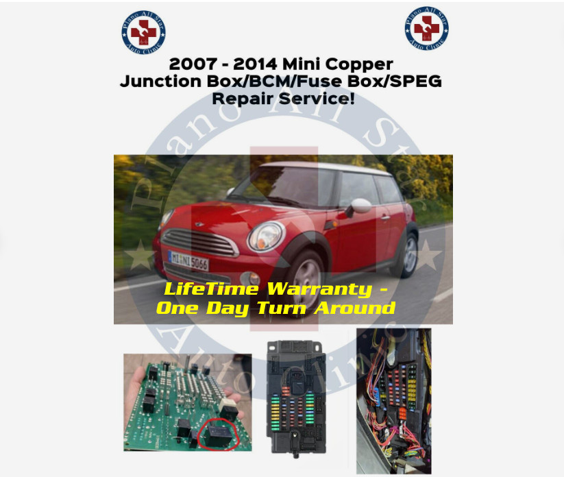 2007-2014 Mini Cooper R56 R58 R60Fusebox: Mail-in Repair Service JBE Box Repair.