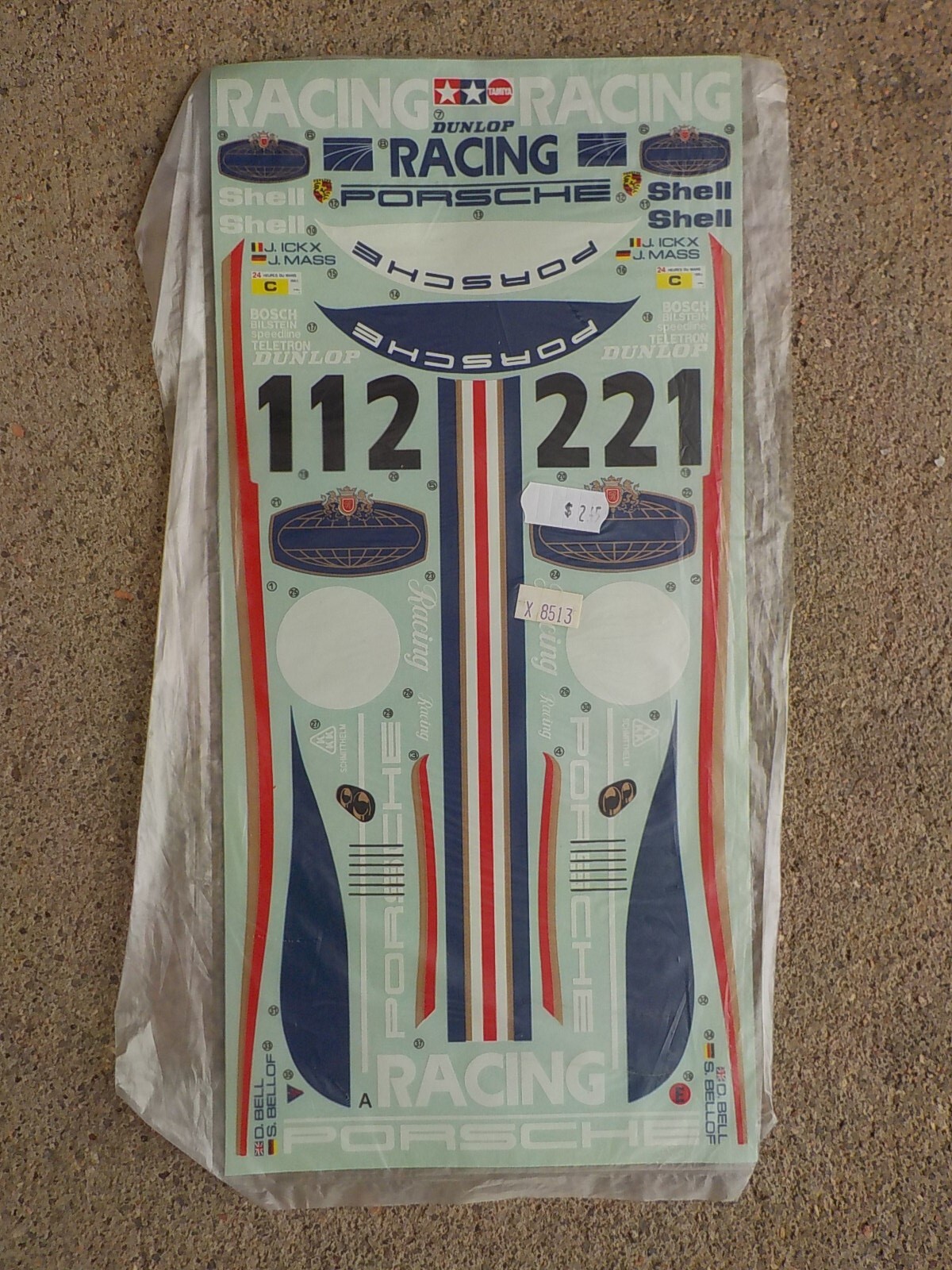 Rare 1985 Tamiya 1/12 Porsche 956 Racing Master Mk5 Decal Set 1268
