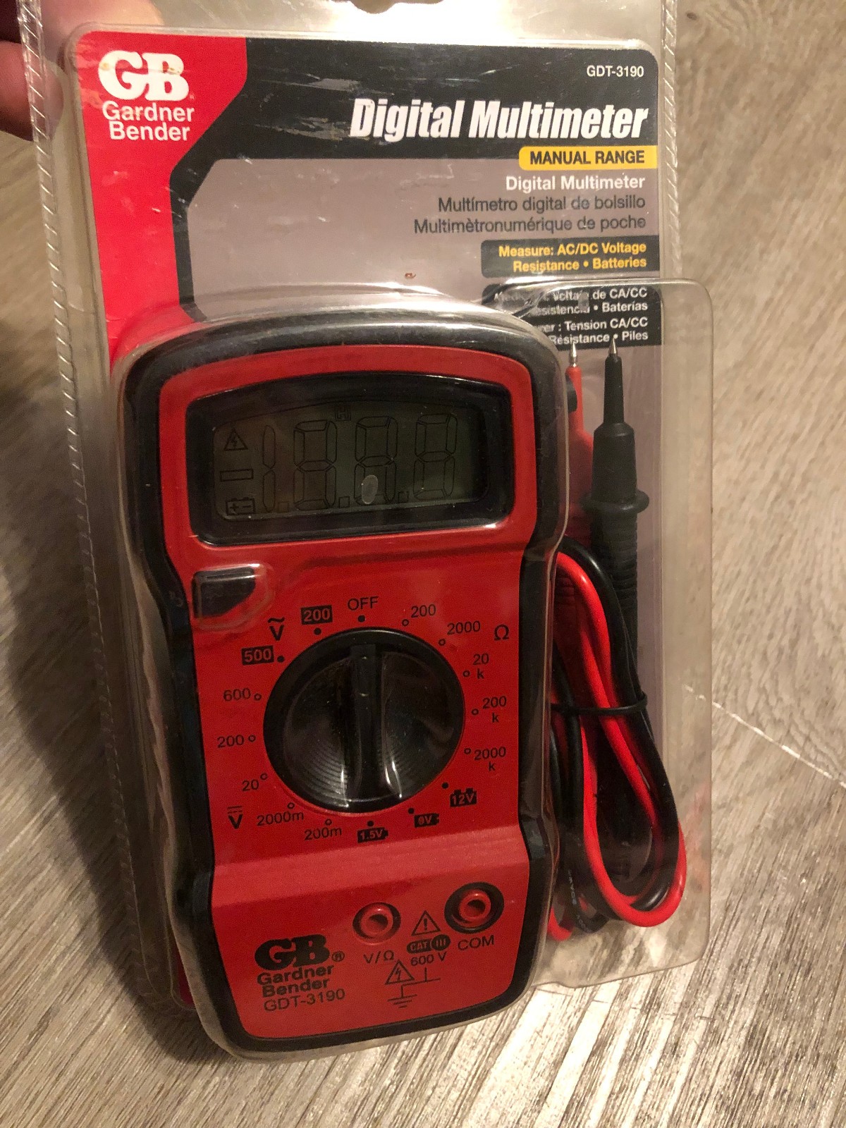 Gardner Bender 14 Range 4-Function Manual Ranging Digital Multimeter With Rubber