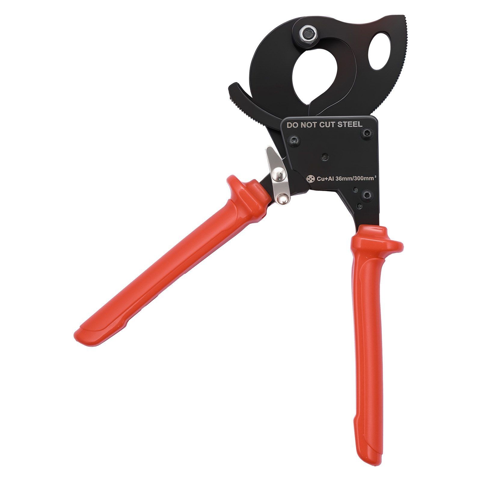 Professional Ratcheting Cable Cutter: Spring Steel, PVC-Grip, 600MCM Capacity