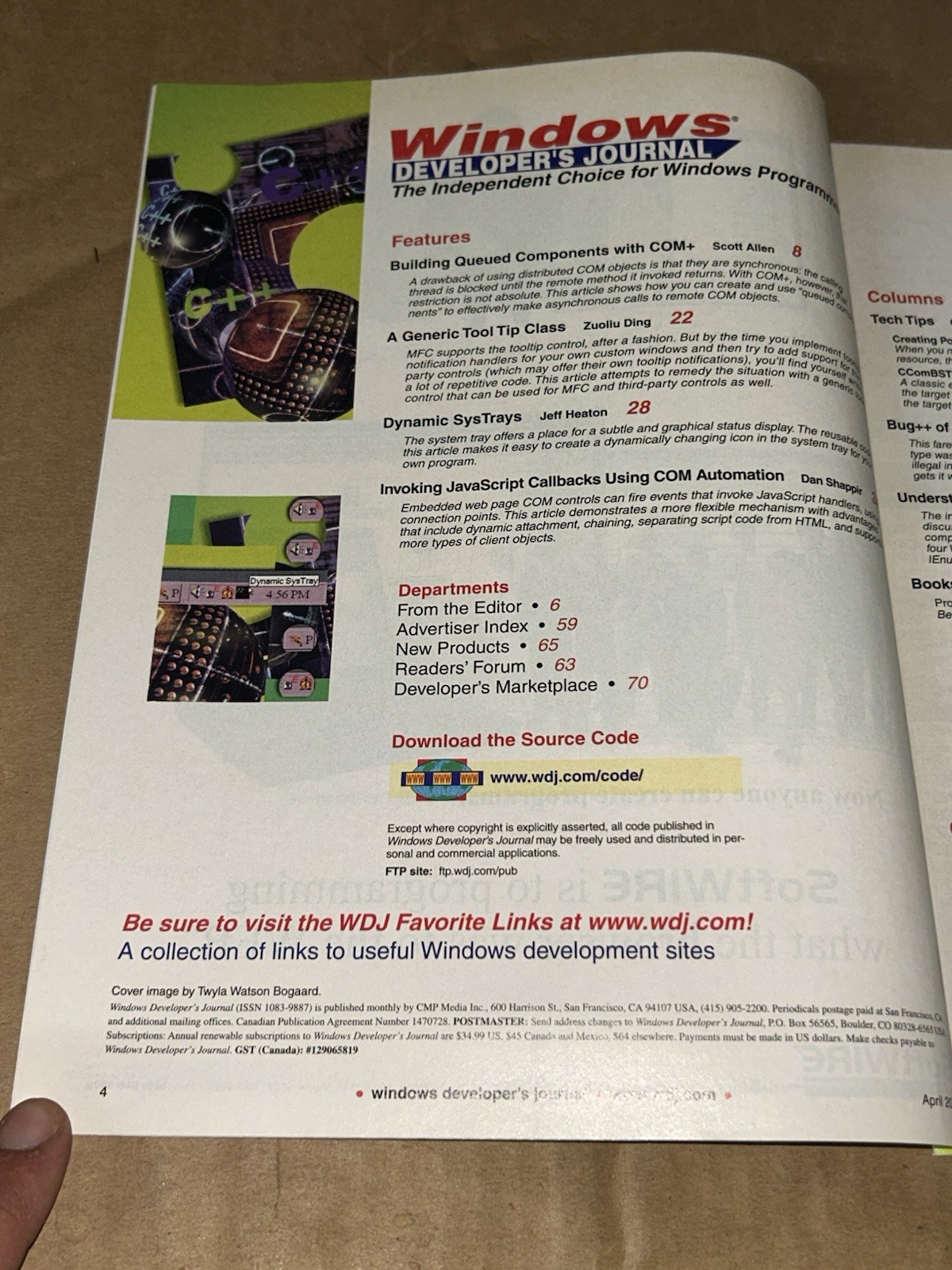 Windows Developer Journal 2001 C++: COM+ Components, Generic Tooltips For MFC