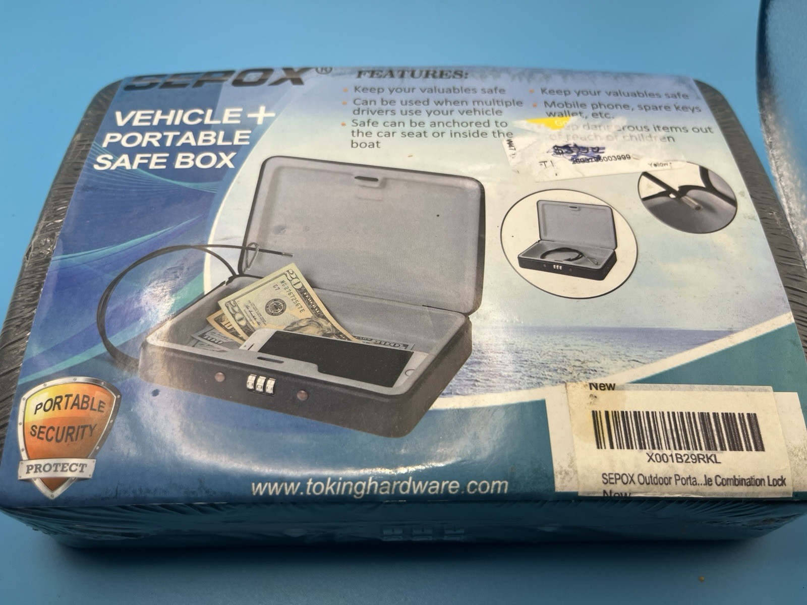 Small Fireproof Waterproof Safe Box Portable Security Lock Box Boat