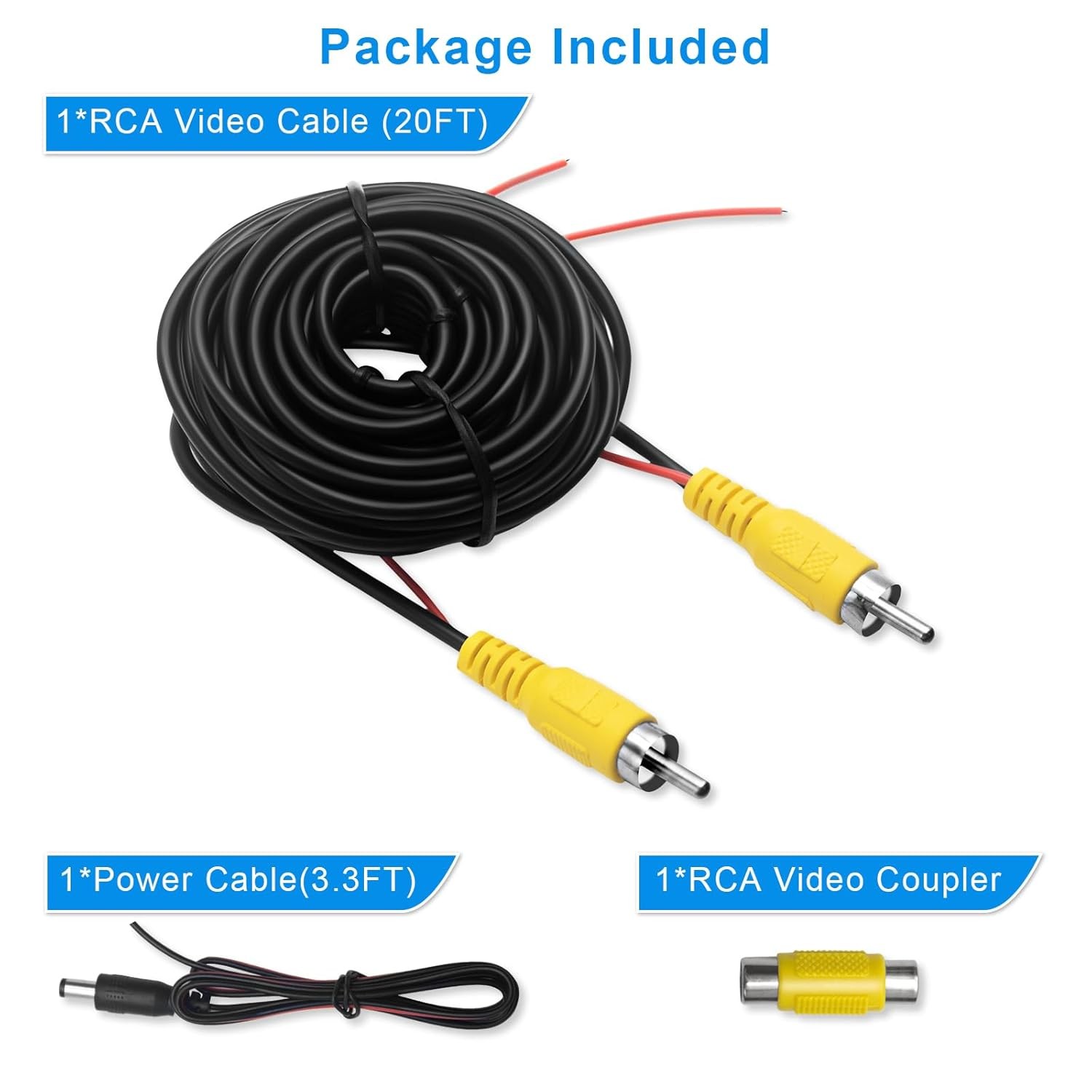 Professional Upgraded Double-Shielded RCA Video Cable for Monitor and Backup...