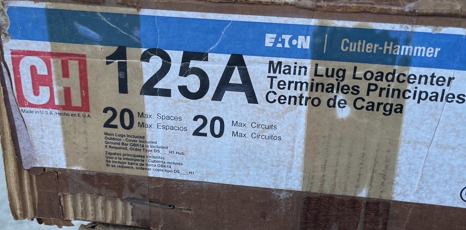 Eaton CH20L125R 125 Amp 20/20 NIB 1 Phase 3 Wire 120/240 VAC