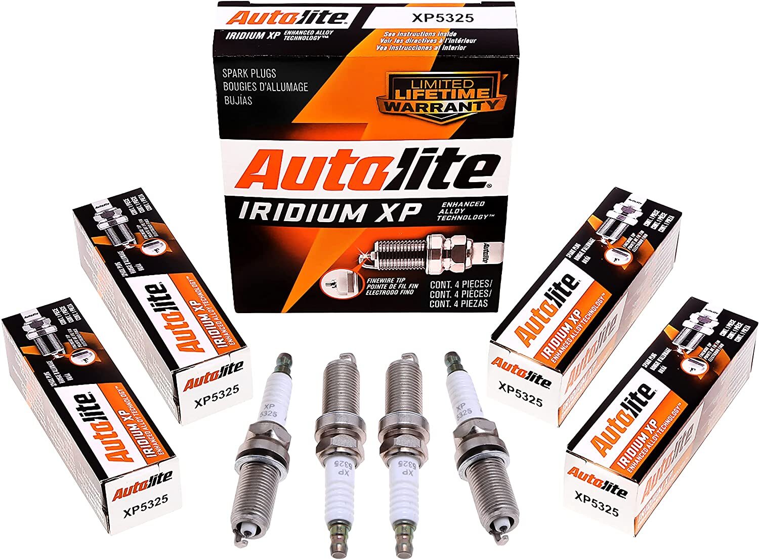 Autolite Iridium XP Automotive Replacement Spark Plugs, XP5325 (4 Pack)
