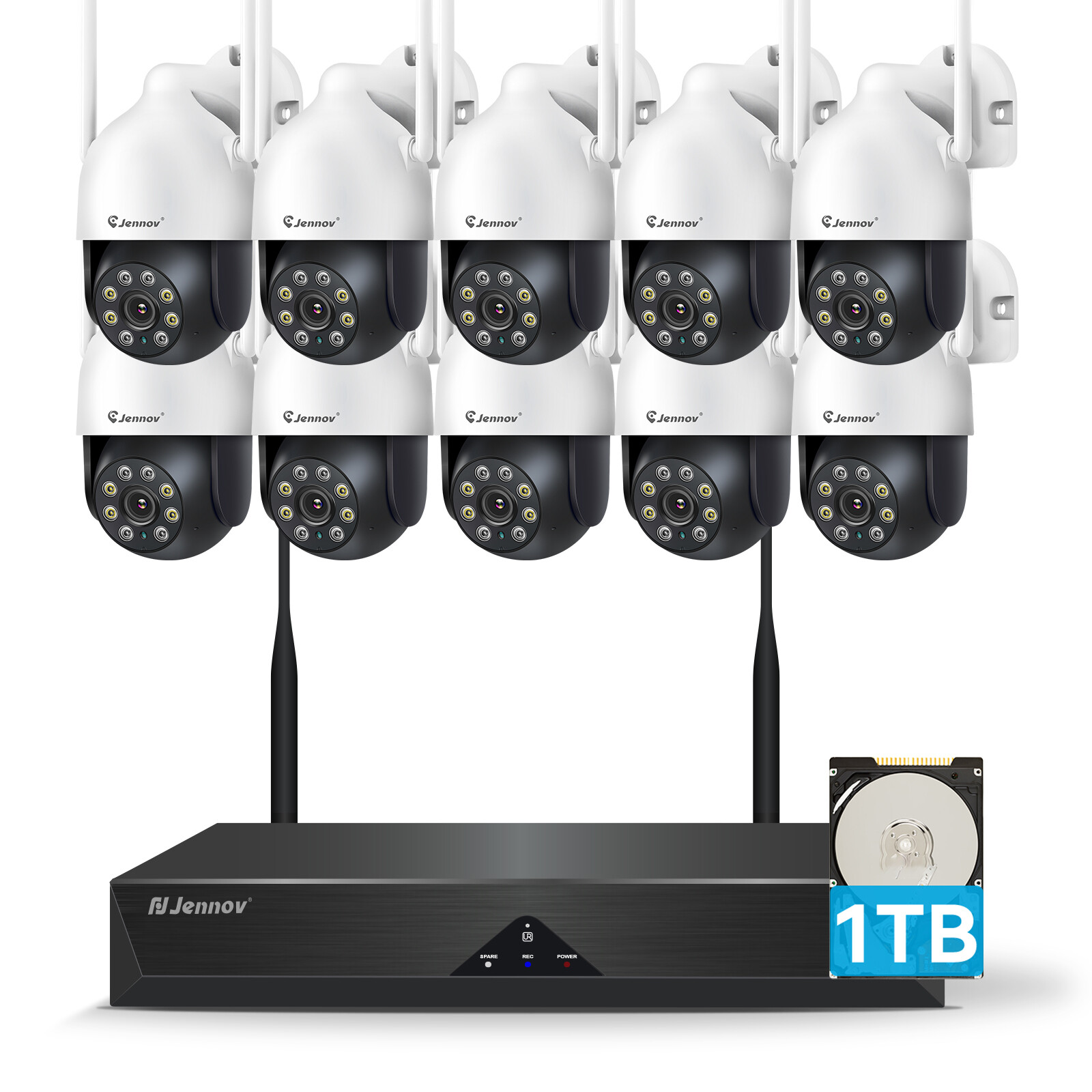 5MP WiFi 6 Security Camera Outdoor System Wireless Pan Tilt 100ft Night Vision