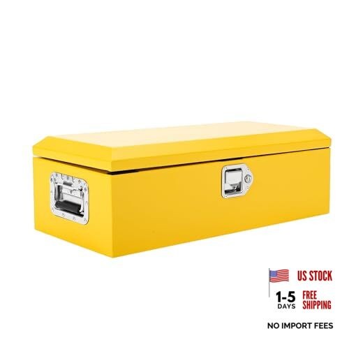 20x12 Inch Truck Bed Tool Box, Heavy Duty Steel Lockable 20X12X10in Yellow
