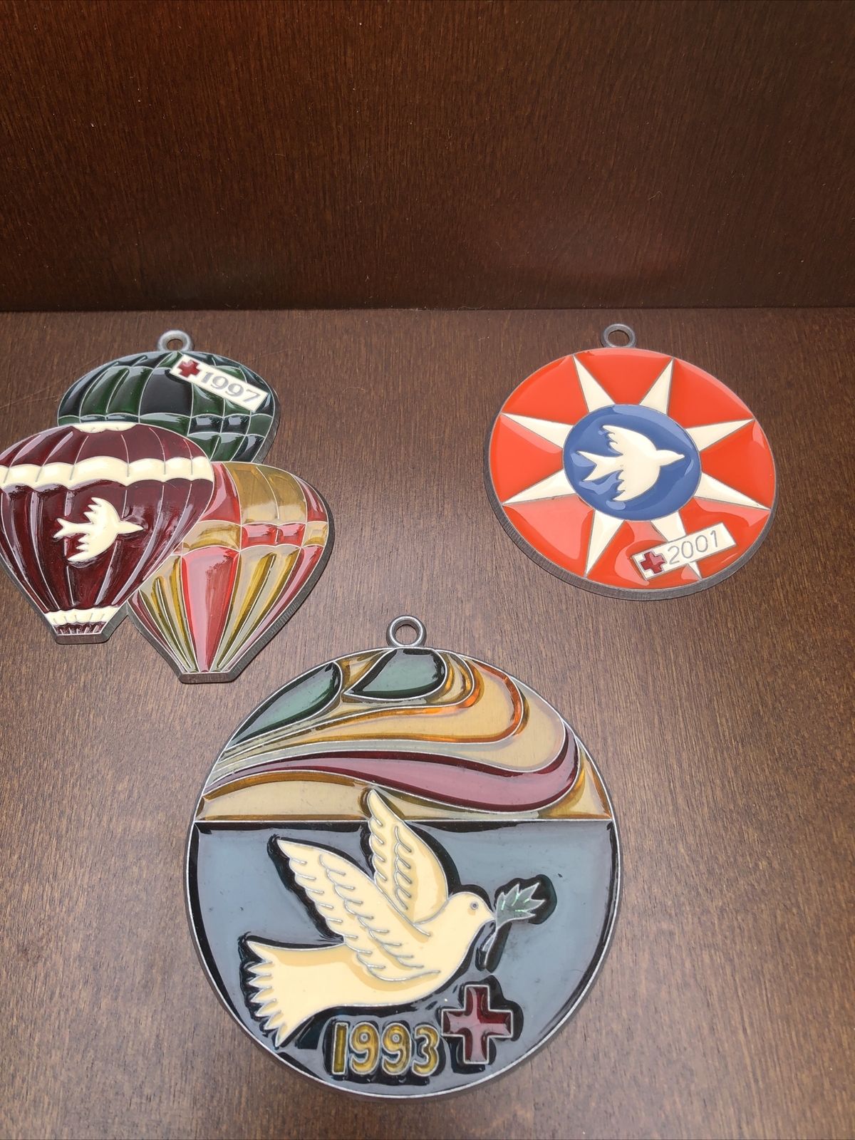 Lot Of 3 Peace Dove Sun Catcher Ornament Christmas Decoration Medical Field