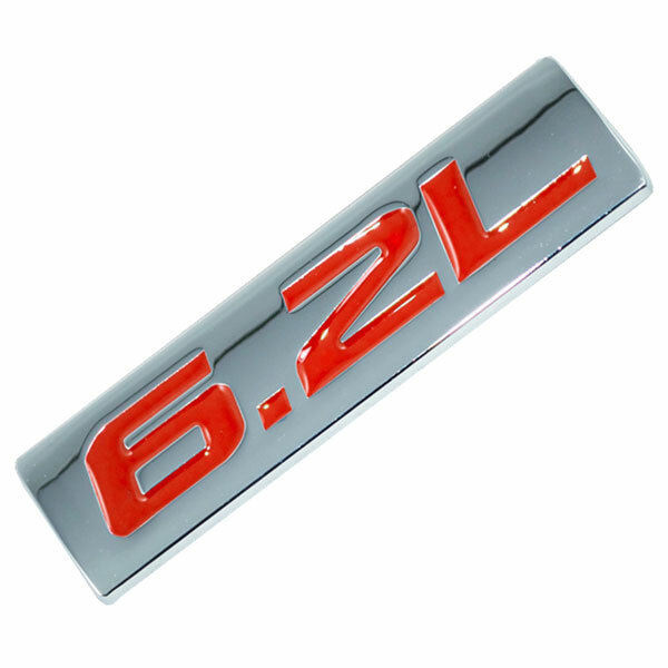 CHROME/RED METAL 6.2L ENGINE RACE MOTOR SWAP EMBLEM BADGE FOR TRUNK HOOD DOOR