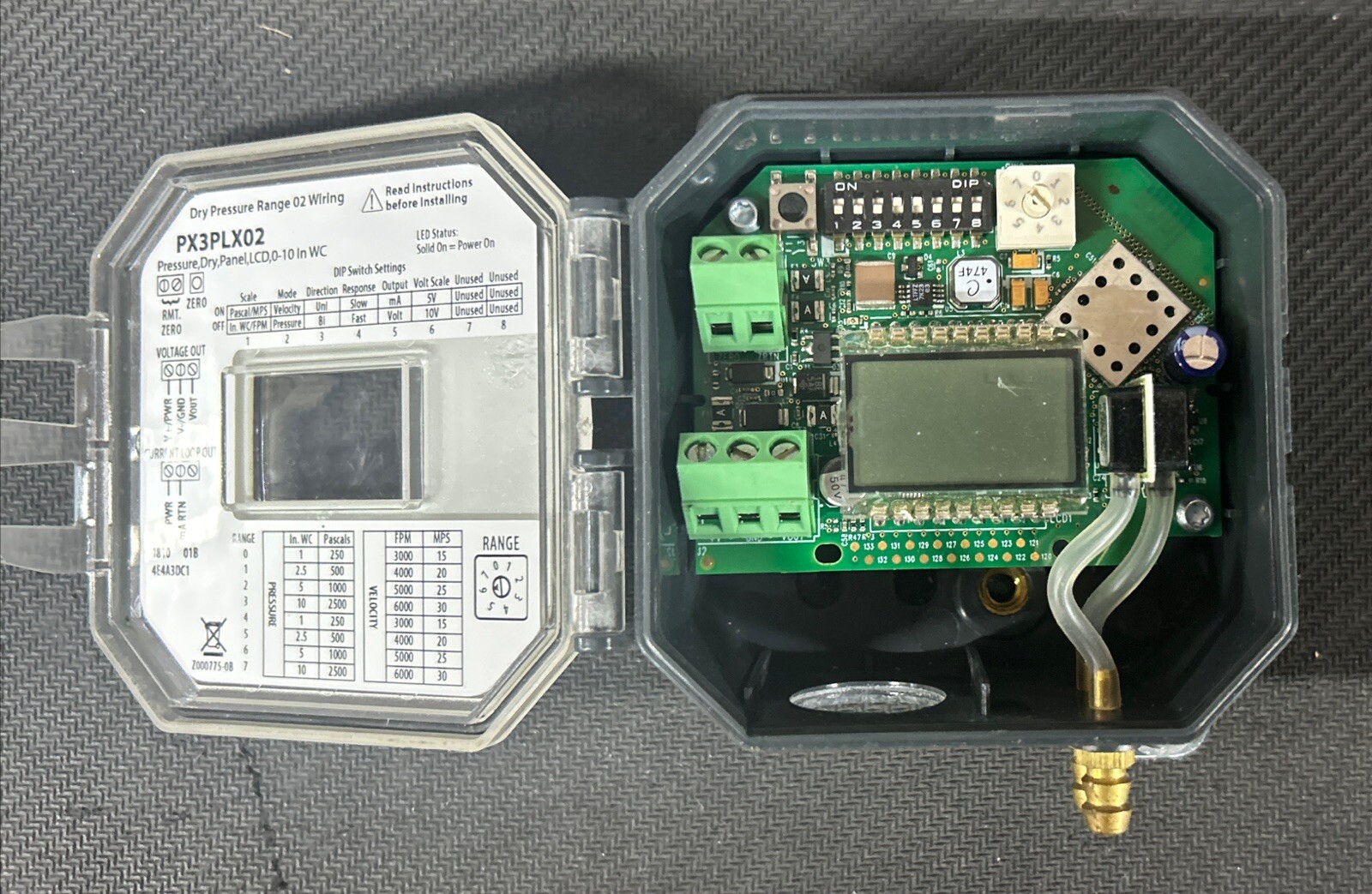Veris Industries PX3PLX02 Dry Pressure Sensor LCD Panel