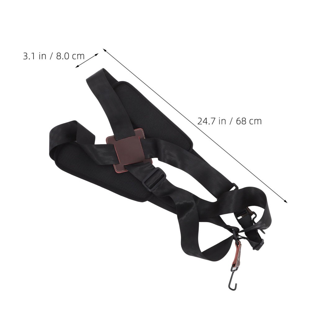 2Pcs Adjustable African Drum Strap Padded Double Shoulder Black