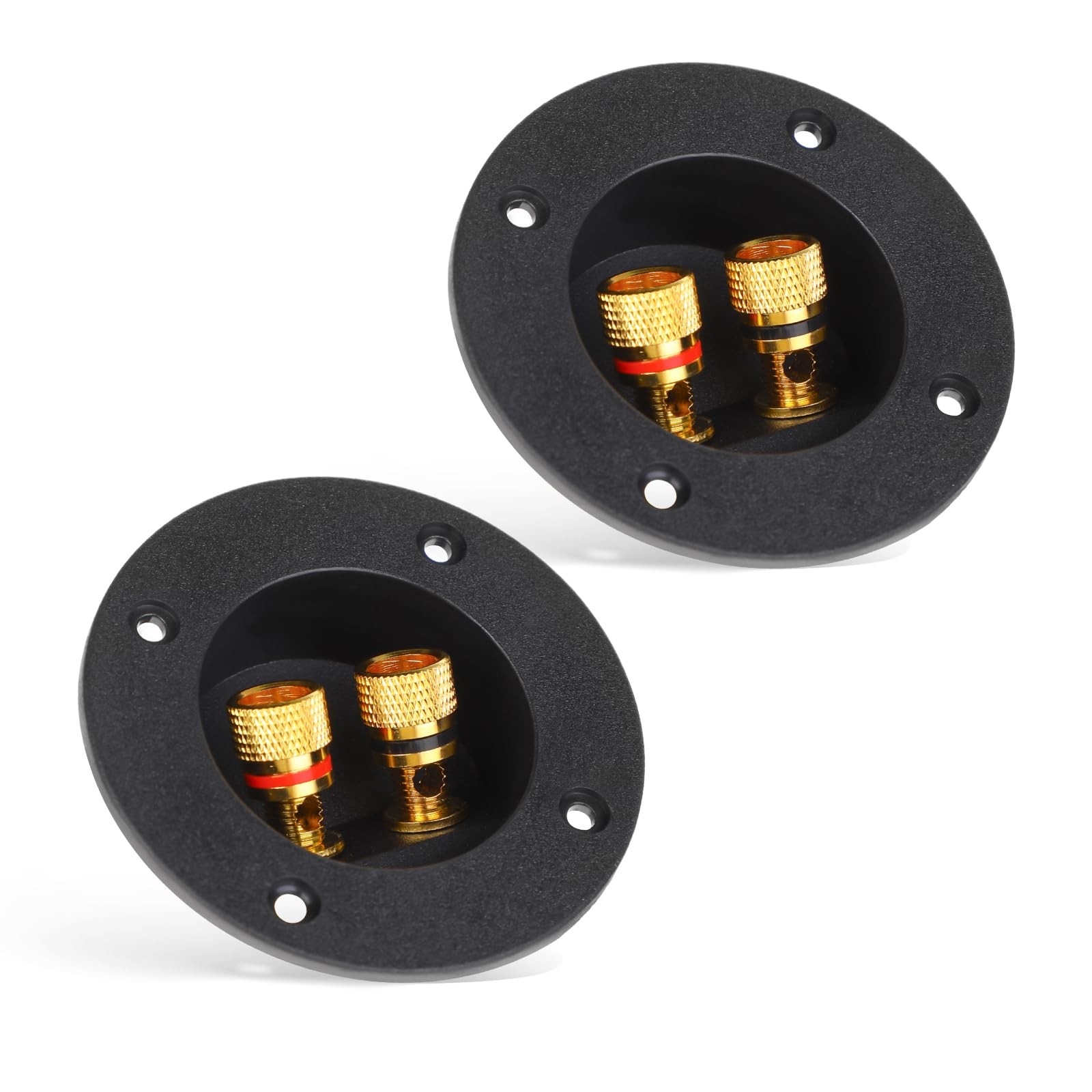 2 Pcs Black Speaker Box Terminal Cup 3 Inch 2-Way Spring Loaded Jacks