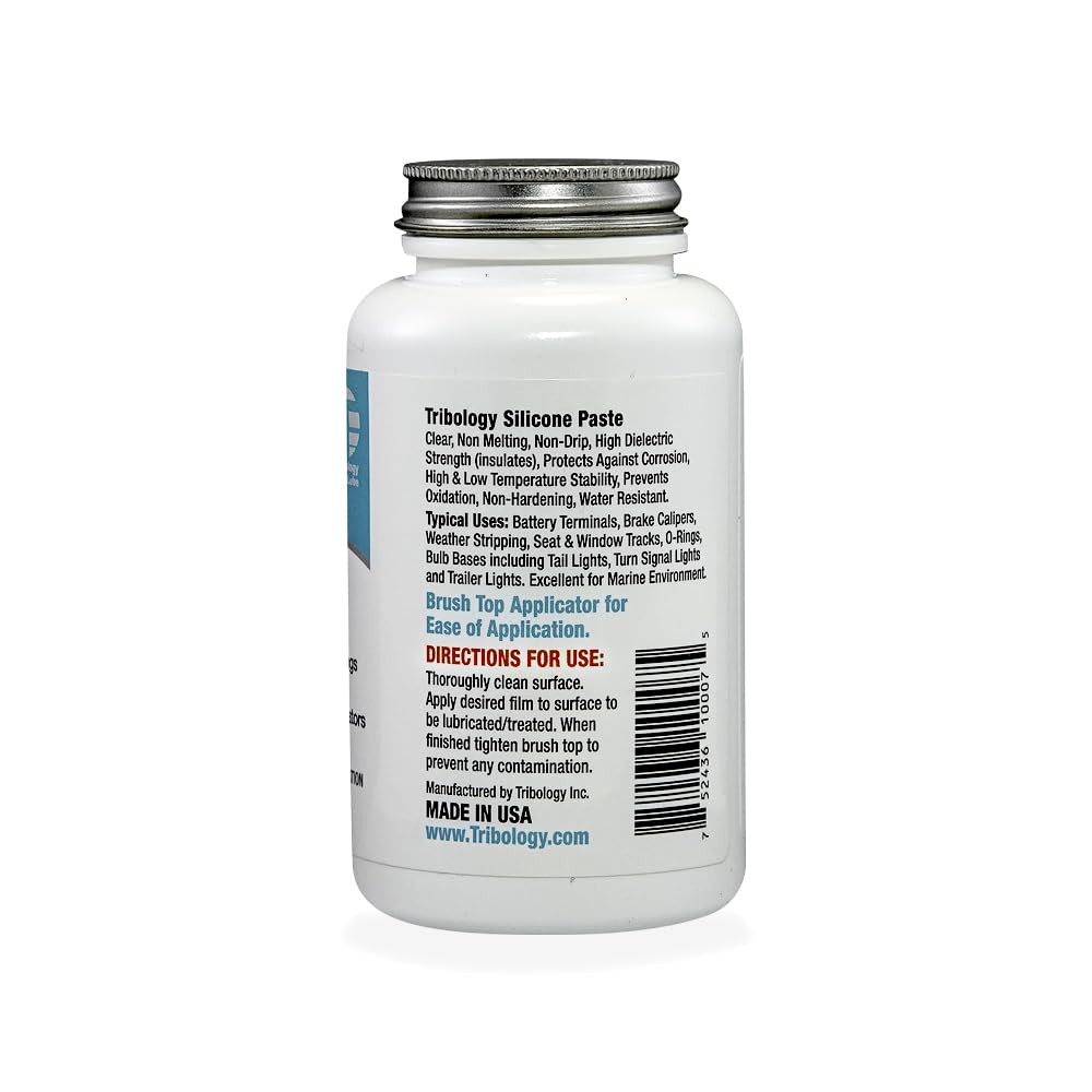 Tribology Tech-Lube Silicone Paste with Brush, Clear, 8 oz - Original Version