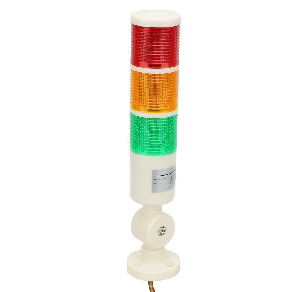 Red Green Yellow Led Stack Light Alarm Signal Tower Lamp W/Buzzer 12V New