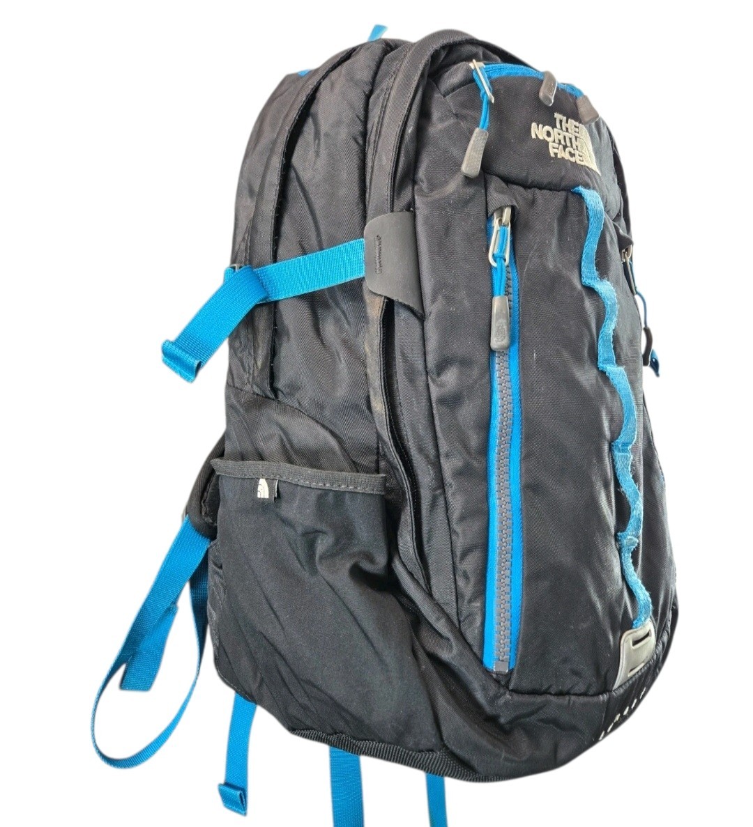 The North Face Surge II 27 Liter Backpack Black Blue Laptop Daypack Multi-Pocket