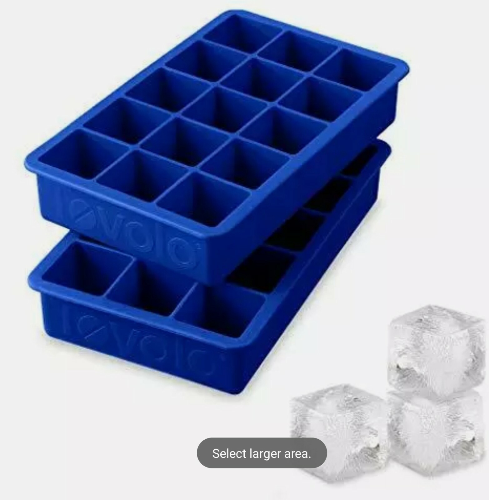Tovolo Perfect Ice Mold Freezer Tray of 1.25-Inch Cubes, Set of 2, Stratus Blue