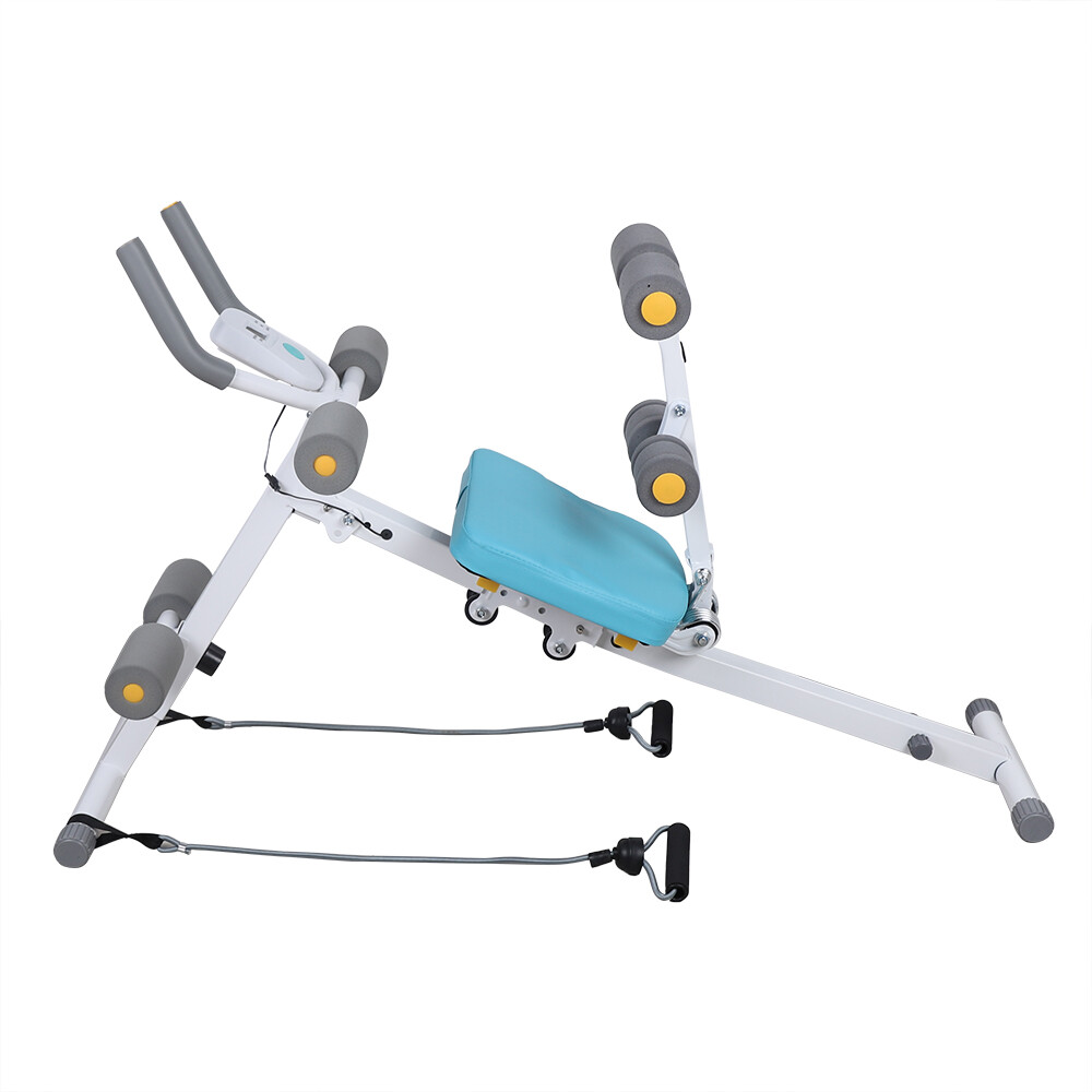 2-in-1 Adjustable Ab Trainer Machine - Foldable Sit-Up Bench, 330lbs Capacity