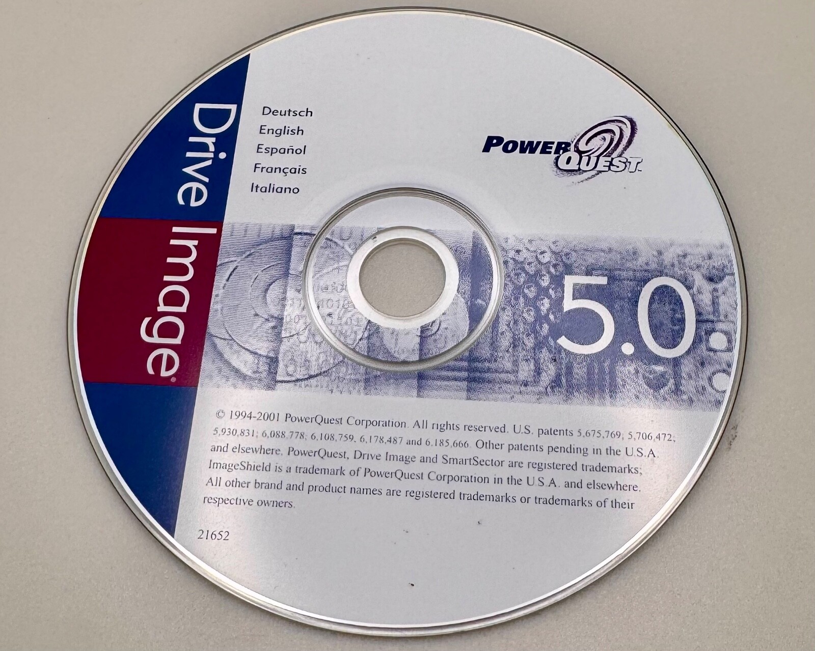 Power Quest ® Drive Image 5.0  Professional On CD ROM