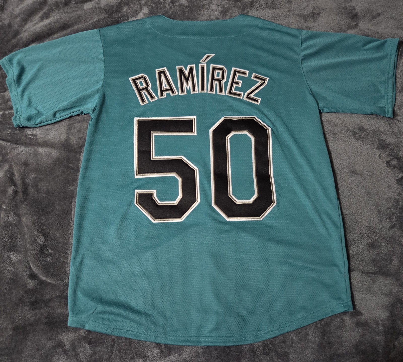 Fast Free Shipping! Large Agustín Ramírez Florida Marlins Stitched Jersey 50