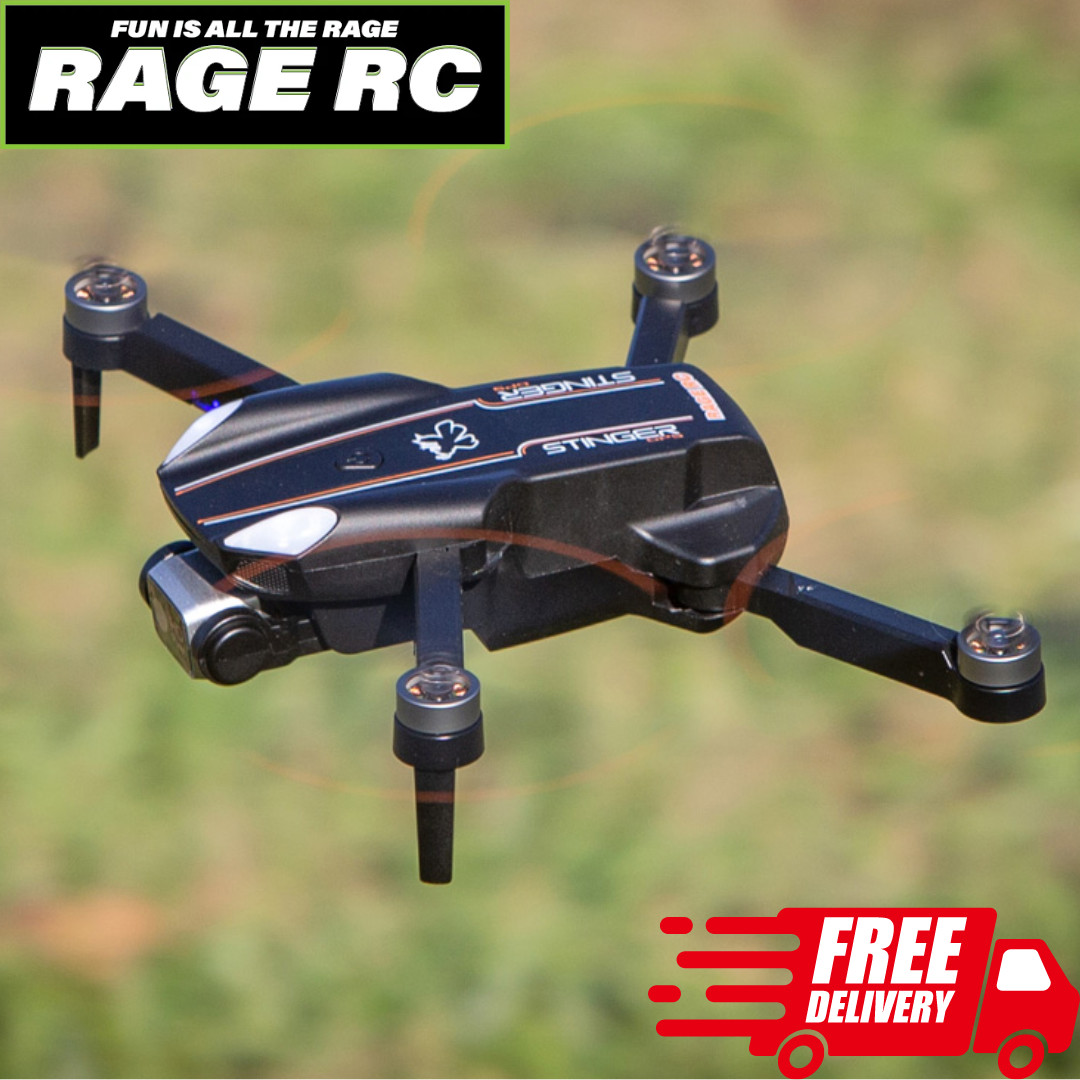 RAGE RC Drone Stinger GPS RTF w 1080p HD Camera WiFi Remote Control Radio Flying