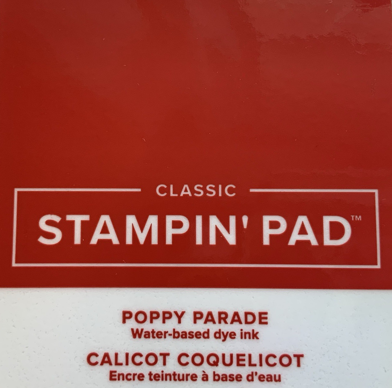 Stampin Up Ink Pad POPPY PARADE Current Case Design AS IS Case Stained