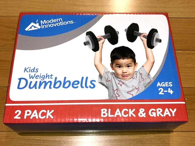 MODERN INNOVATIONS KIDS WEIGHT DUMBBELLS AGES 2-4 TRAINING EXERCISE BLACK GRAY