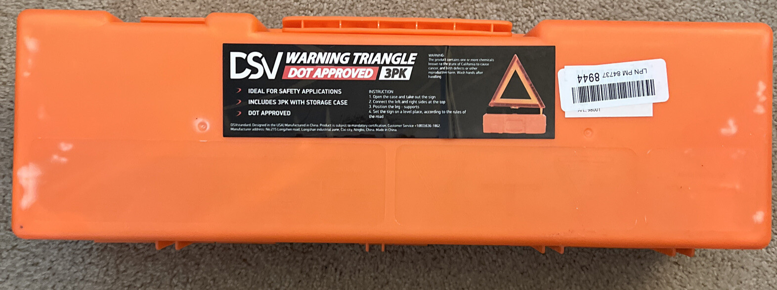 DSV WARNING TRIANGLE 3pack   Dot Approved