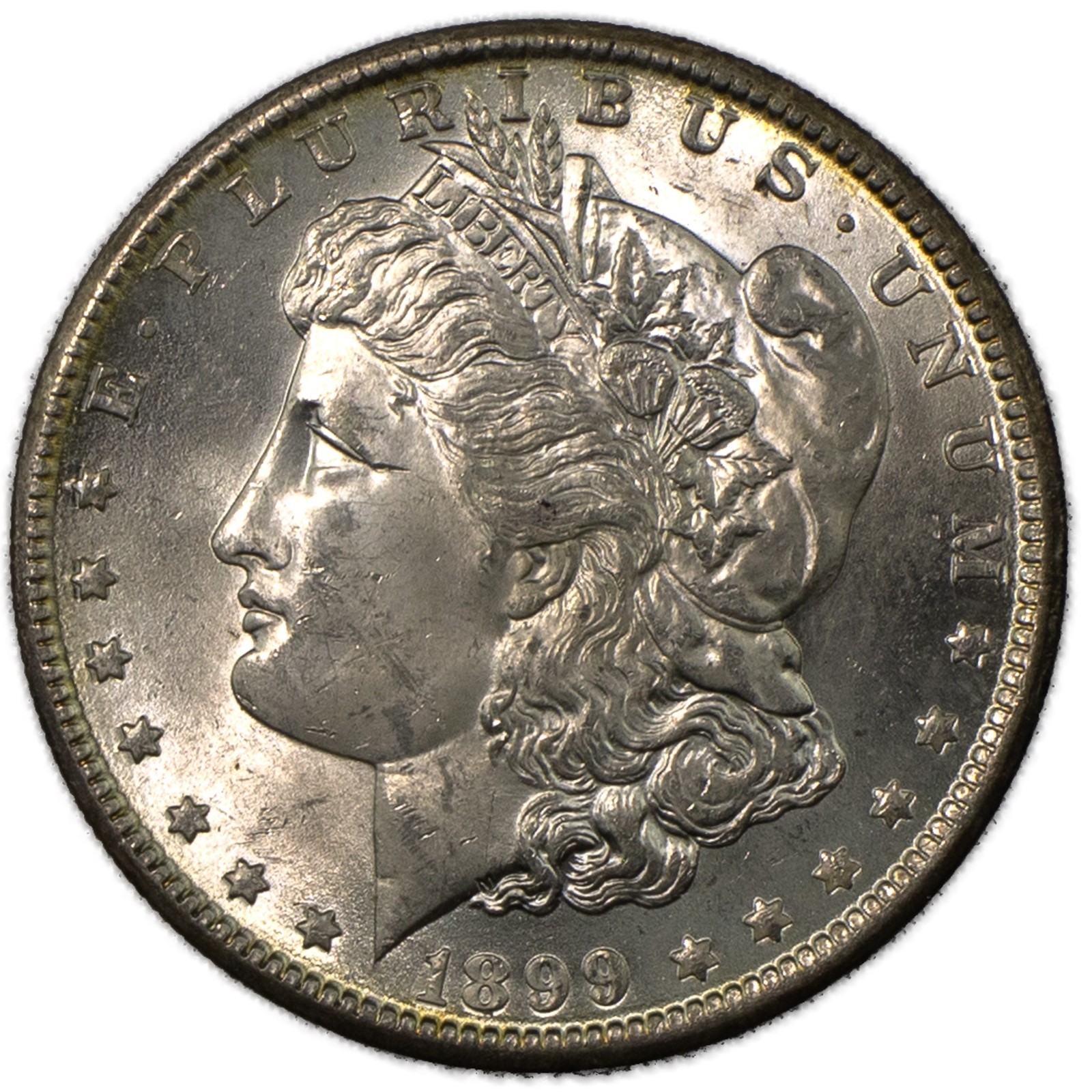 1899-O Morgan Silver Dollar Superb Brilliant Uncirculated BU+ Toned REV