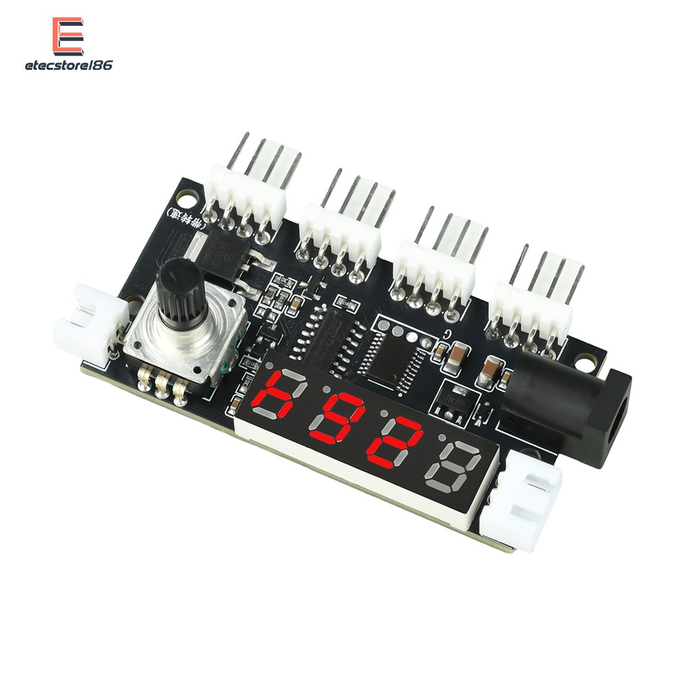 DC 5-24V 5A 4-way PWM Fan Speed Control Intelligent Temperature Control Module