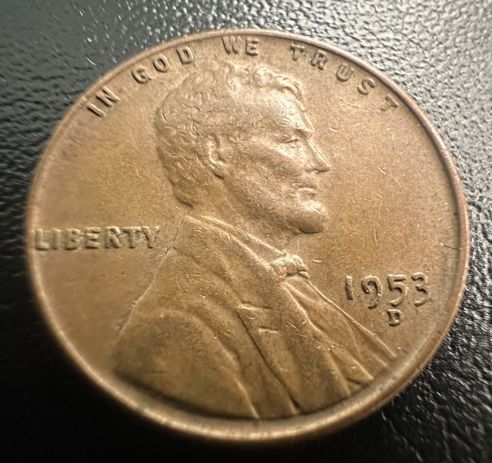 Wheat penny  1953 D Error Mint Mark Shifted Planchet Error
