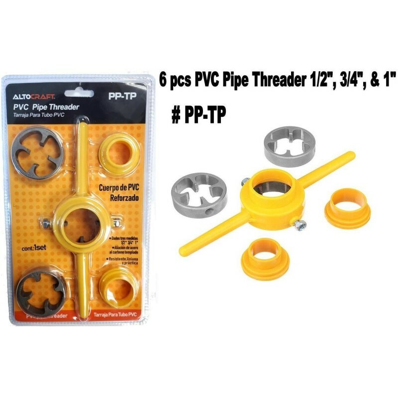 Altocraft 6pcs PVC Pipe Threader Maker Tool Set 1/2"/3/4"/1" NPT Tube