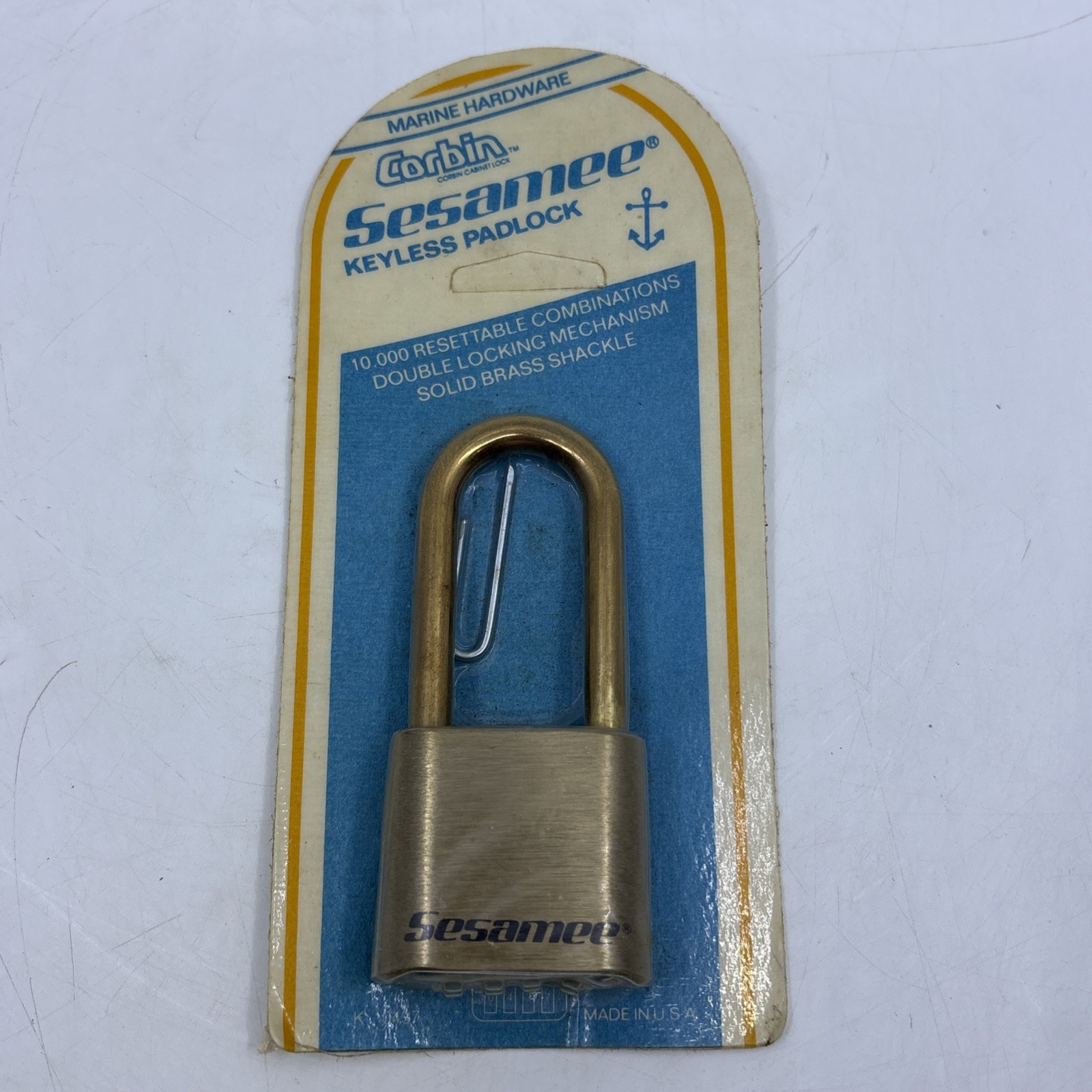 Vtg Corbin Sesamee Keyless Padlock Lock Resettable Marine Hardware KCR 0437 NOS