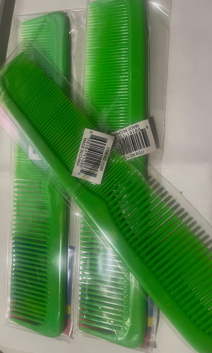 GREEN 9" Green Comb    Bright FUN color!  Breakable   BIG