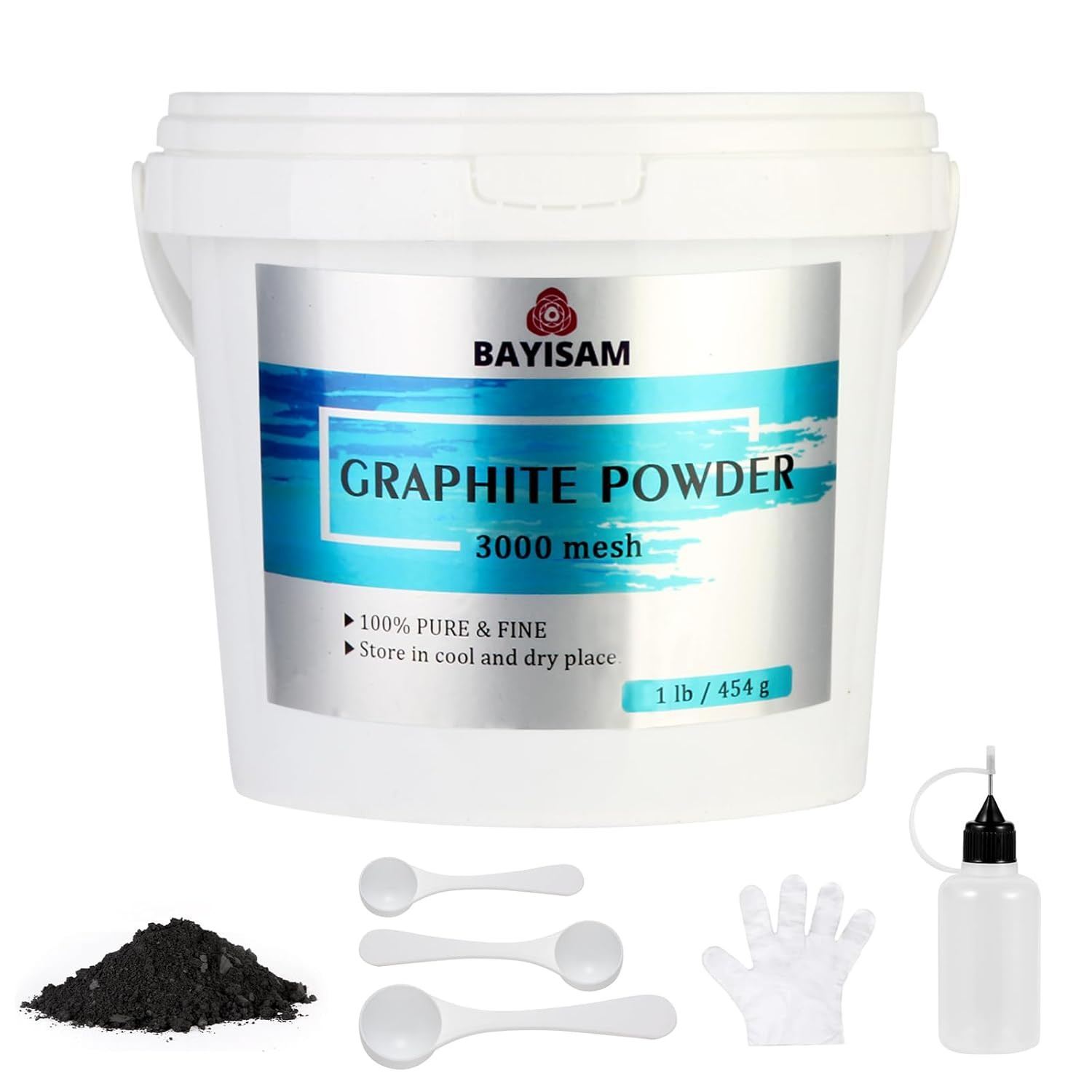 1LB Pure Graphite Powder,3000 Mesh Microfine Dry Lubricant Powder...