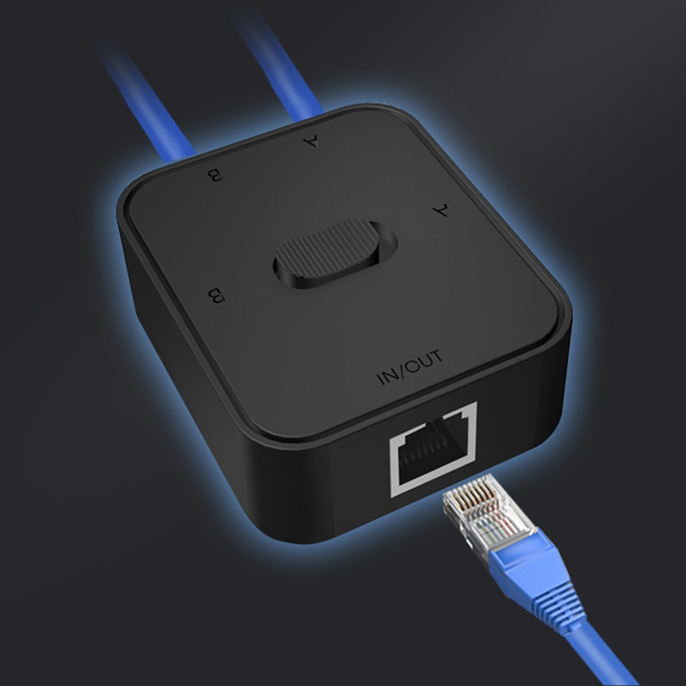 2 Port Gigabit RJ45 Splitter Cable Extender 2 Way External Switcher3350