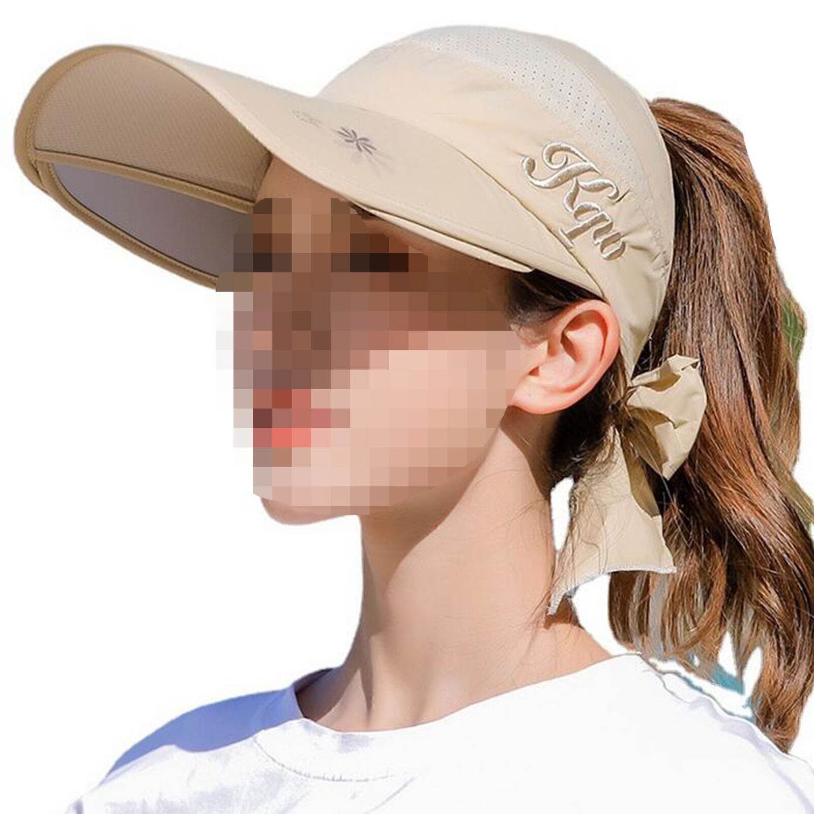 Women's Summer Wide Brim Sun Cap UV Protection Retractable Beach Sport Visor Hat